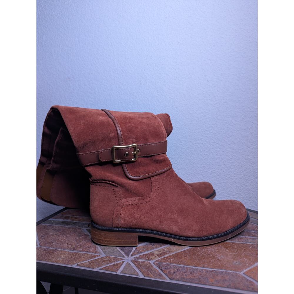 Franco Sarto Womens 100% Suede Over Knee Riding Boots 8.5 Equestrian Preppy Chic